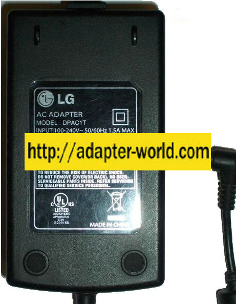 LG DPAC1T AC ADAPTER 9.5VDC 3.33A -( ) 1.5x4mm 90 ° New 100-240v